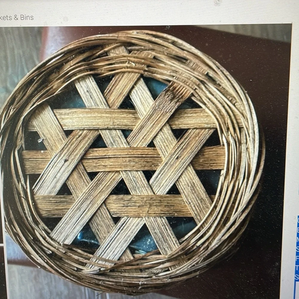 2 Natural Woven Baskets for plants and flowers